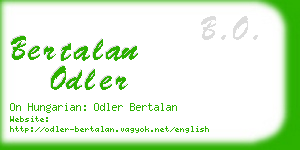 bertalan odler business card